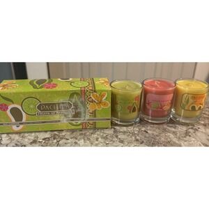 Pacifica Fruits Of Paradise Soy Candle Set Bali Hawaiian Brazilian 3 Oz New Rare